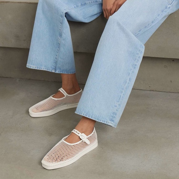 Loeffler Randall Cream Mesh Loafers - Picture 4 of 16